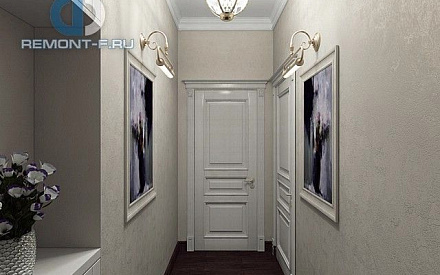 Дизайн коридора в 4-комнатной квартире 106 кв. м в стиле неоклассика