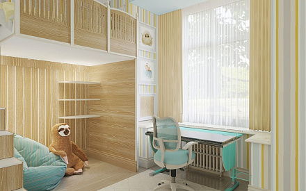 Дизайн интерьера детской в трёхкомнатной квартире 66 кв.м в классическом стиле18