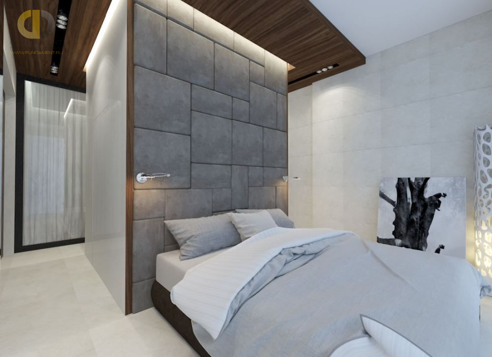 Спальня в стиле дизайна минимализм по адресу г. Москва, ул. Мосфильмовская, д. 8, 2015 года