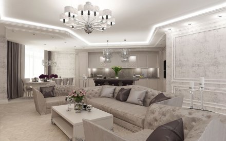 Авторский дизайн интерьера пятикомнатной квартиры в Москве