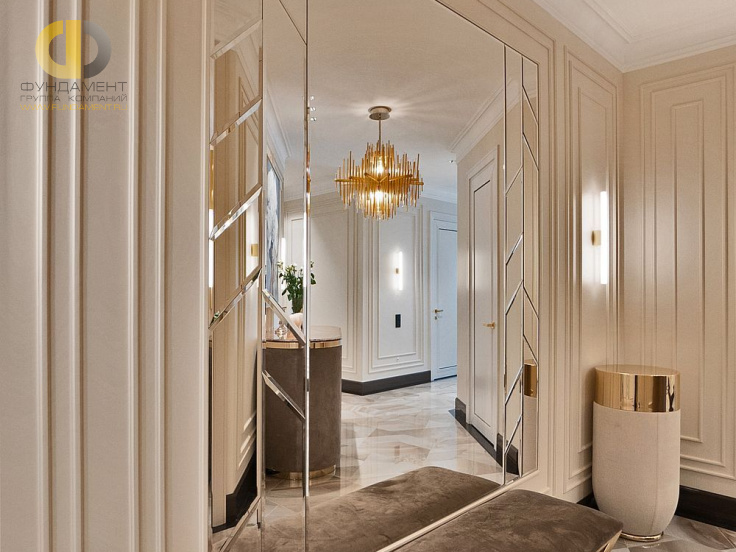 Фото ремонта коридора в трёхкомнатной квартире 133 кв. м в стиле ар-деко  – фото 5