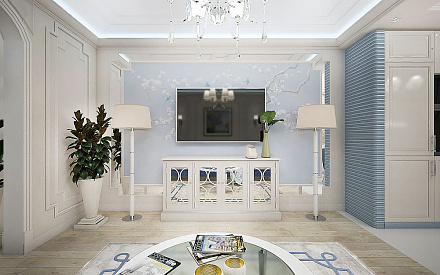 Дизайн интерьера гостиной в четырёхкомнатной квартире 127 кв.м в стиле неоклассика10
