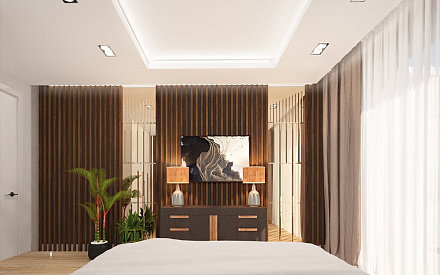 Дизайн интерьера спальни в трёхкомнатной квартире 95 кв.м в современном стиле6
