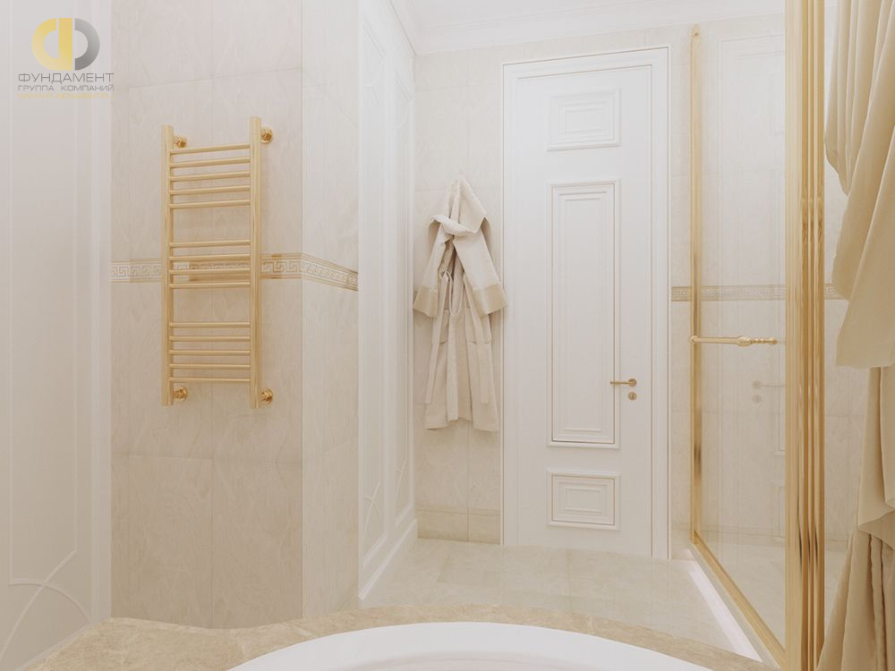 Дизайн интерьера ванной в трёхкомнатной квартире 85 кв.м в стиле неоклассика2