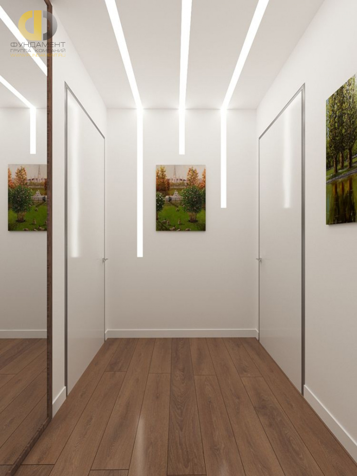 Дизайн интерьера коридора в трёхкомнатной квартире 125 кв.м в современном стиле25