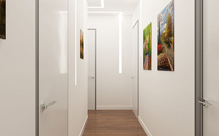 Дизайн интерьера коридора в трёхкомнатной квартире 125 кв.м в современном стиле2
