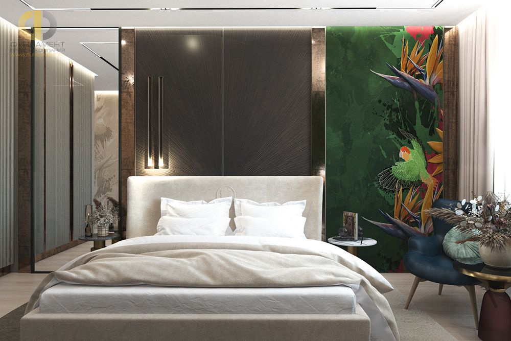 Спальня в стиле дизайна арт-деко (ар-деко) по адресу Юбилейный проспект, 47, г. Реутов, 2020 года