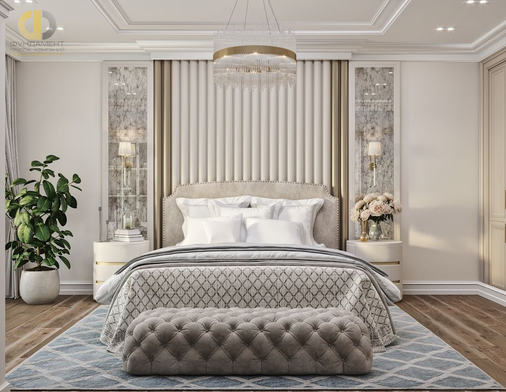 Спальня в стиле дизайна арт-деко (ар-деко) по адресу г. Москва, ул. Херсонская, д. 43, 2019 года