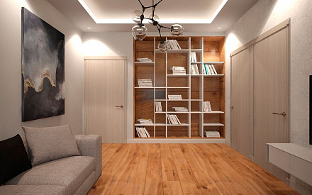 Дизайн интерьера гостиной в трёхкомнатной квартире 70 кв.м в современном стиле7