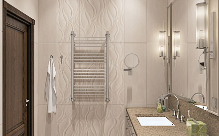 Дизайн интерьера ванной в трёхкомнатной квартире 99 кв.м в стиле современная классика