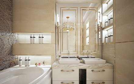 Дизайн интерьера ванной в шестикомнатной квартире 200 кв.м в стиле ар-деко35