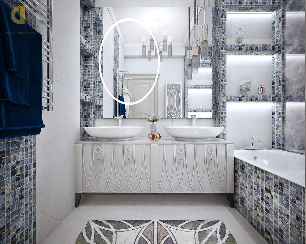 Дизайн интерьера ванной четырёхкомнатной квартире 142 кв. м в стиле неоклассика 24