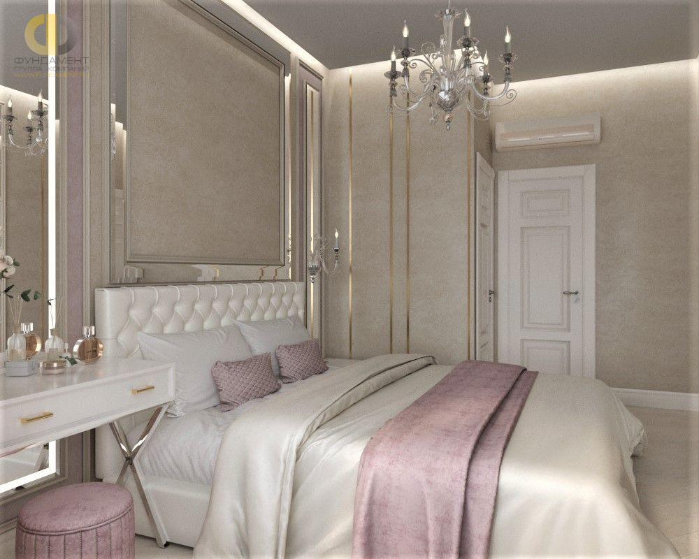 Спальня в стиле дизайна неоклассика по адресу Шелепихинская набережная, 34, 2020 года