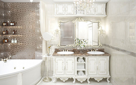 Дизайн интерьера ванной в шестикомнатной квартиры 185 кв.м в стиле неоклассика с элементами ар-деко 39