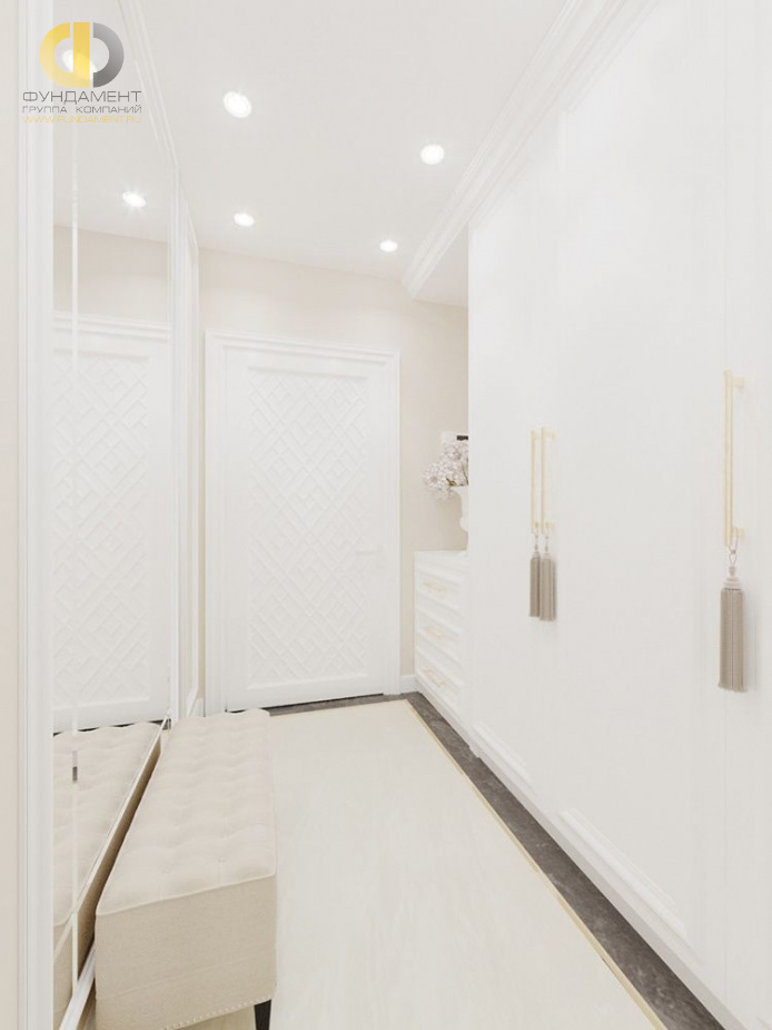 Дизайн интерьера коридора в 4-комнатной квартире 126 кв. м в стиле неоклассика 30