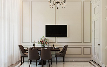 Дизайн интерьера кухни в двухкомнатной квартире 82 кв.м в классическом стиле6