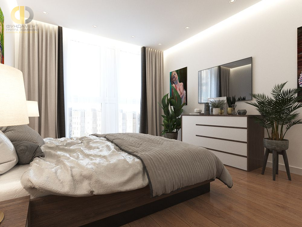 Дизайн интерьера спальни в трёхкомнатной квартире 125 кв.м в современном стиле18