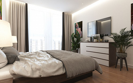 Дизайн интерьера спальни в трёхкомнатной квартире 125 кв.м в современном стиле18