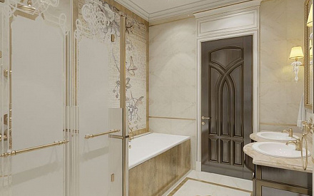 Дизайн интерьера ванной в четырёхкомнатной квартире 163 кв.м в классическом стиле24