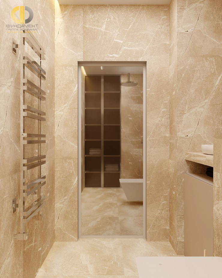 Дизайн интерьера ванной в двухкомнатной квартире 65 кв.м в стиле неоклассика5