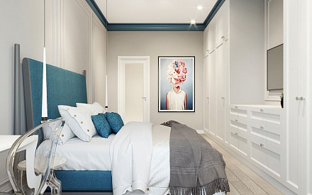 Дизайн интерьера спальни в двухкомнатной квартире 47 кв.м в стиле современная классика7