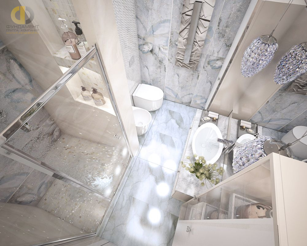 Дизайн интерьера ванной в четырёхкомнатной квартире 121 кв.м в стиле неоклассика с элементами ар-деко24