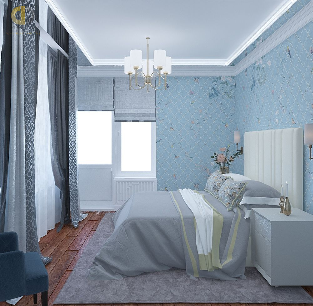 Спальня в стиле дизайна современный по адресу г. Москва, Лазоревый проезд, д. 1, 2020 года