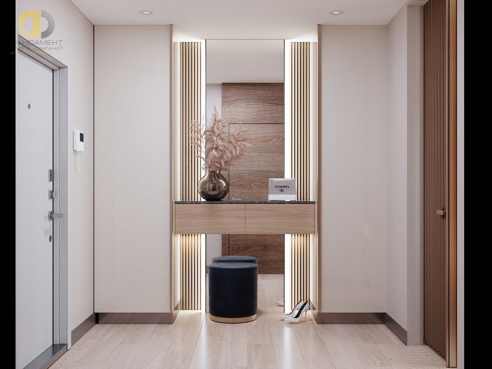 Дизайн интерьера коридора в двухкомнатной квартире 78 кв.м в современном стиле 4