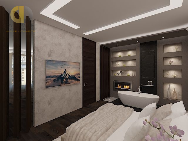 Спальня в стиле дизайна современный по адресу г. Москва, 2-й Павелецкий проезд, д. 5/1, 2017 года