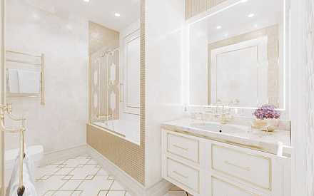 Дизайн интерьера ванной в 4-комнатной квартире 126 кв. м в стиле неоклассика 19