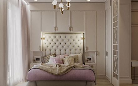 Дизайн интерьера спальни в двухкомнатной квартире 37 кв.м в стиле ар-деко3