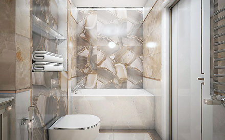 Дизайн интерьера ванной в четырёхкомнатной квартире 121 кв.м в стиле неоклассика с элементами ар-деко21