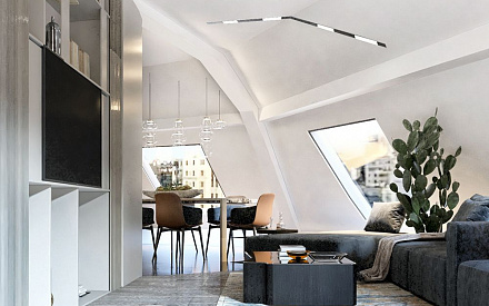 Дизайн интерьера гостиной в трёхкомнатной квартире 152 кв. м в современном стиле 17