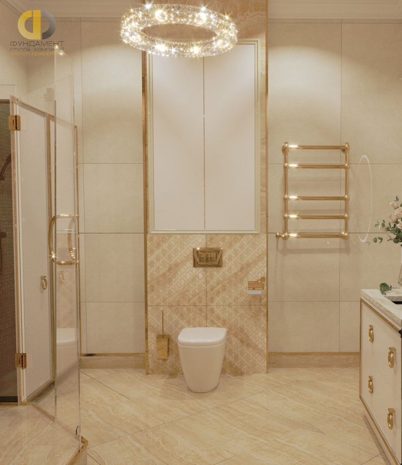 Дизайн интерьера ванной в пятикомнатной квартире 147 кв. м в стиле эклектика 30