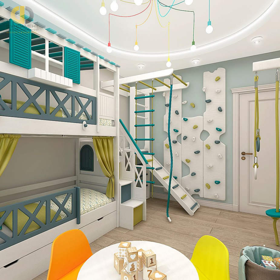 Дизайн интерьера детской в четырехкомнатной квартире 126 кв.м в стиле неоклассика
