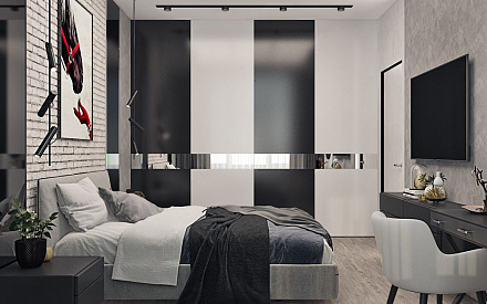 Дизайн интерьера спальни в трёхкомнатной квартире 101 кв.м в современном стиле11