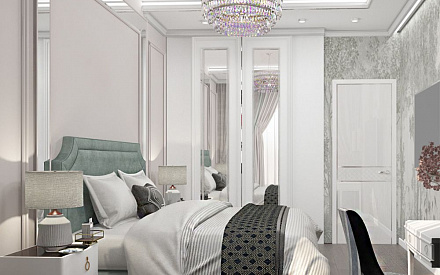 Дизайн интерьера спальни в трёхкомнатной квартире 86 кв.м в стиле ар-деко12