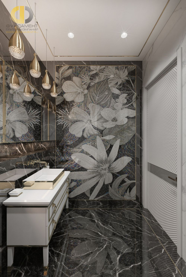 Дизайн интерьера  в 3-комнатной квартире 167 кв.м в стиле ар-деко