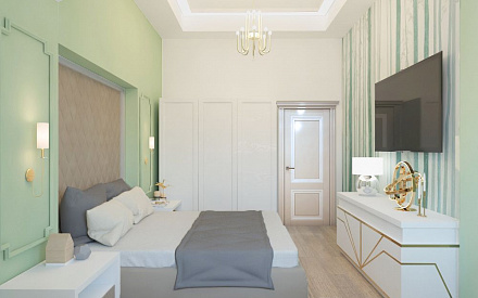 Дизайн интерьера спальни в доме 323 кв.м в классическом стиле39