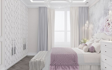 Дизайн интерьера спальни в 4-комнатной квартире 120 кв. м в стиле эклектика 30