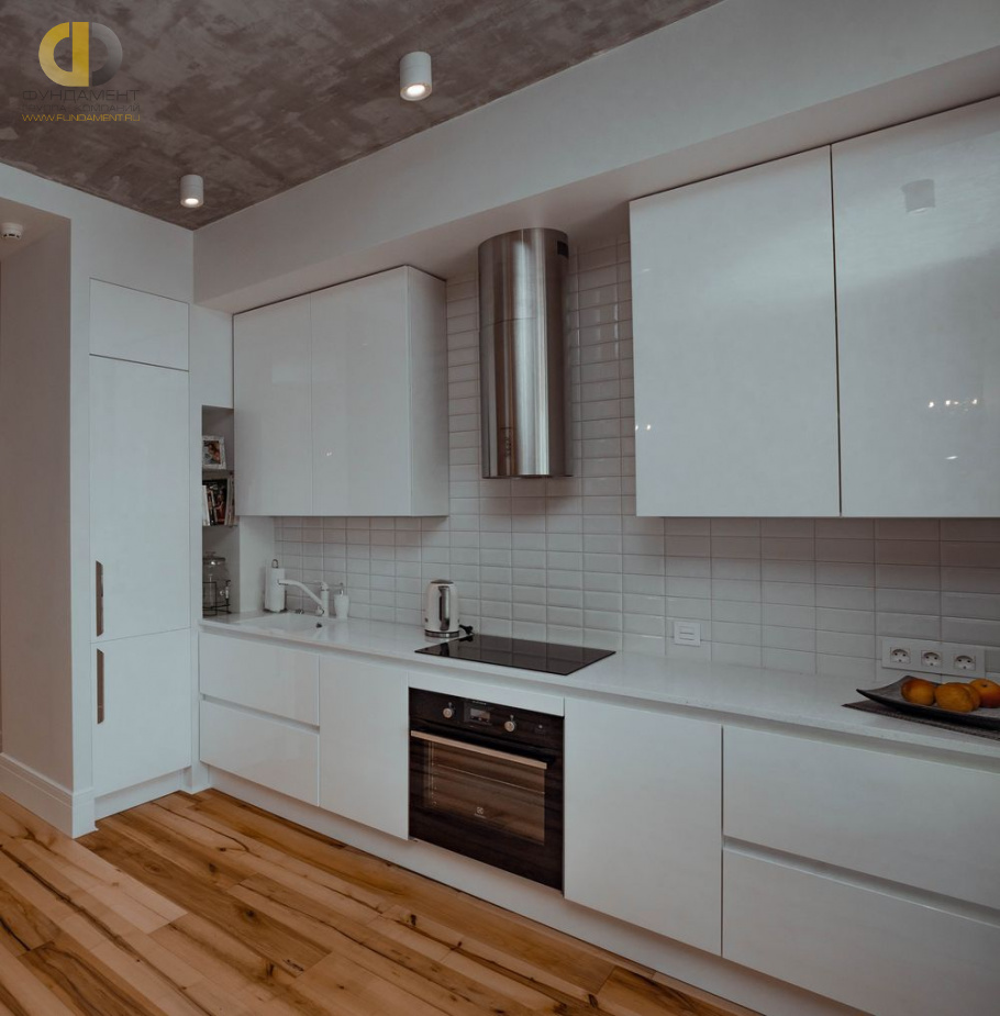 Дизайн интерьера кухни в однокомнатной квартире 55 кв.м в стиле лофт2