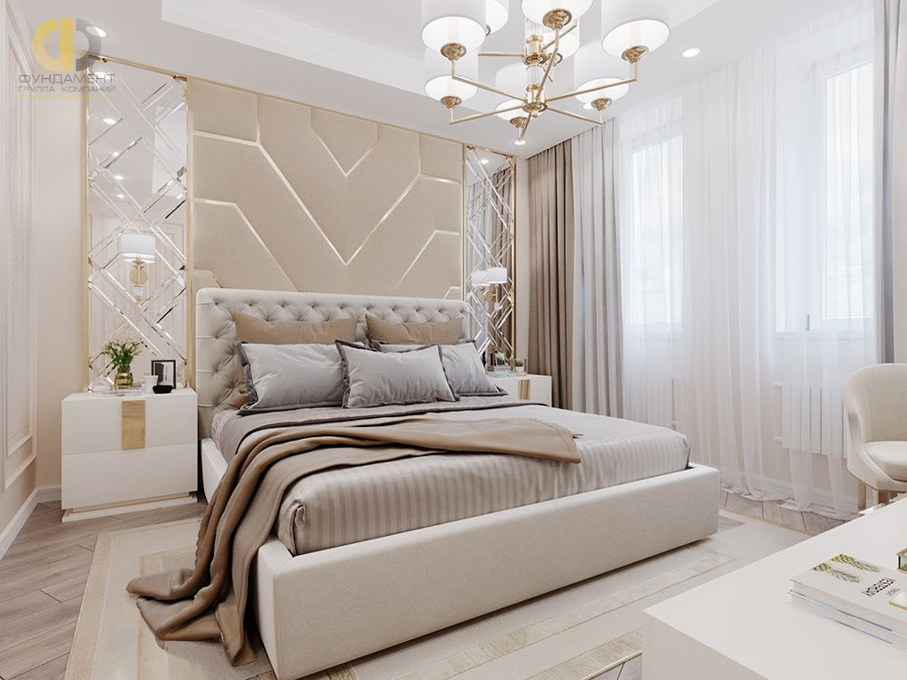 Спальня в стиле дизайна неоклассика по адресу г. Москва, Серпуховский пер. , д. 7, стр. 1, 2020 года
