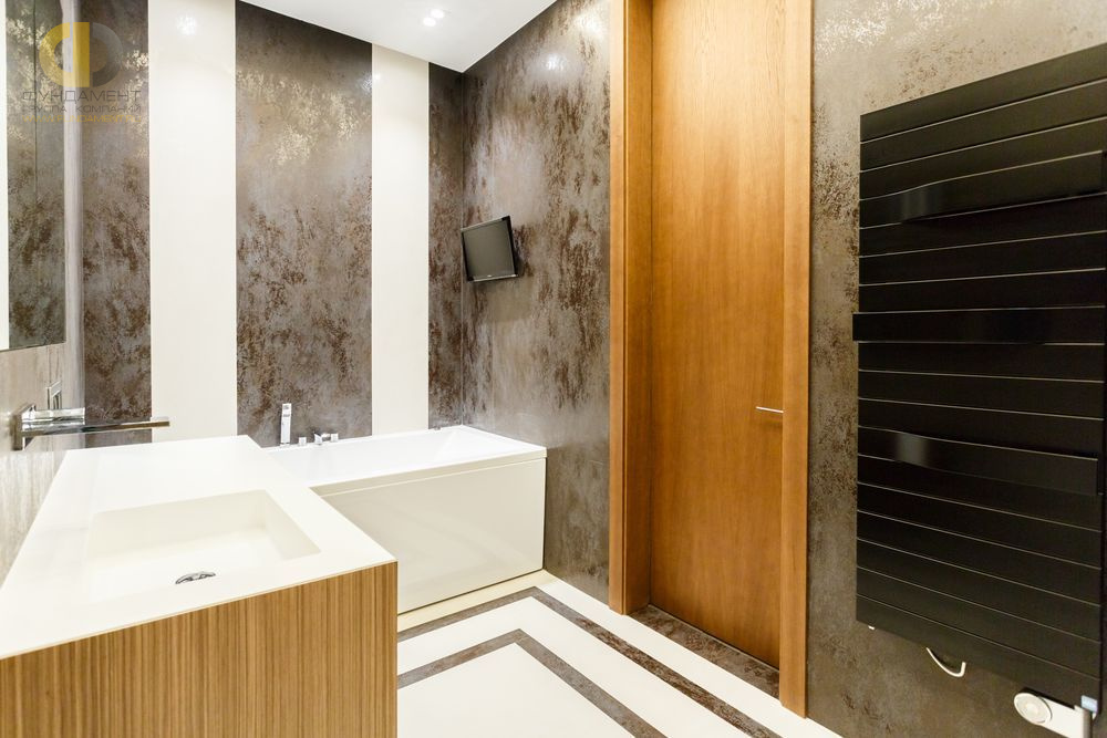 Интерьер ванной в квартире после ремонта в современном стиле
