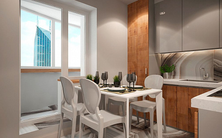 Дизайн интерьера кухни в трёхкомнатной квартире 70 кв.м в современном стиле4