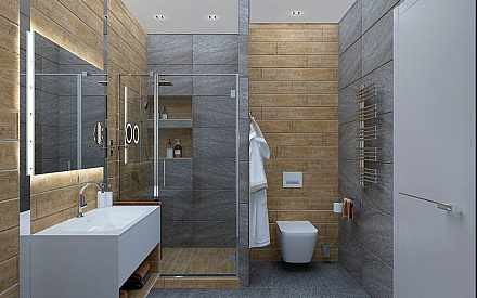 Дизайн интерьера ванной в трёхкомнатной квартире 123 кв.м в современном стиле4