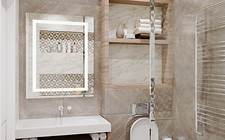 Дизайн интерьера ванной в четырёхкомнатной квартире 124 кв.м в стиле неоклассика с элементами ар-деко5