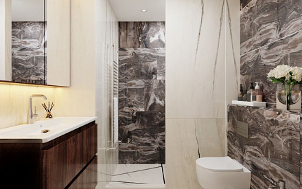 Дизайн интерьера ванной в двухкомнатной квартире 78 кв.м в современном стиле 8