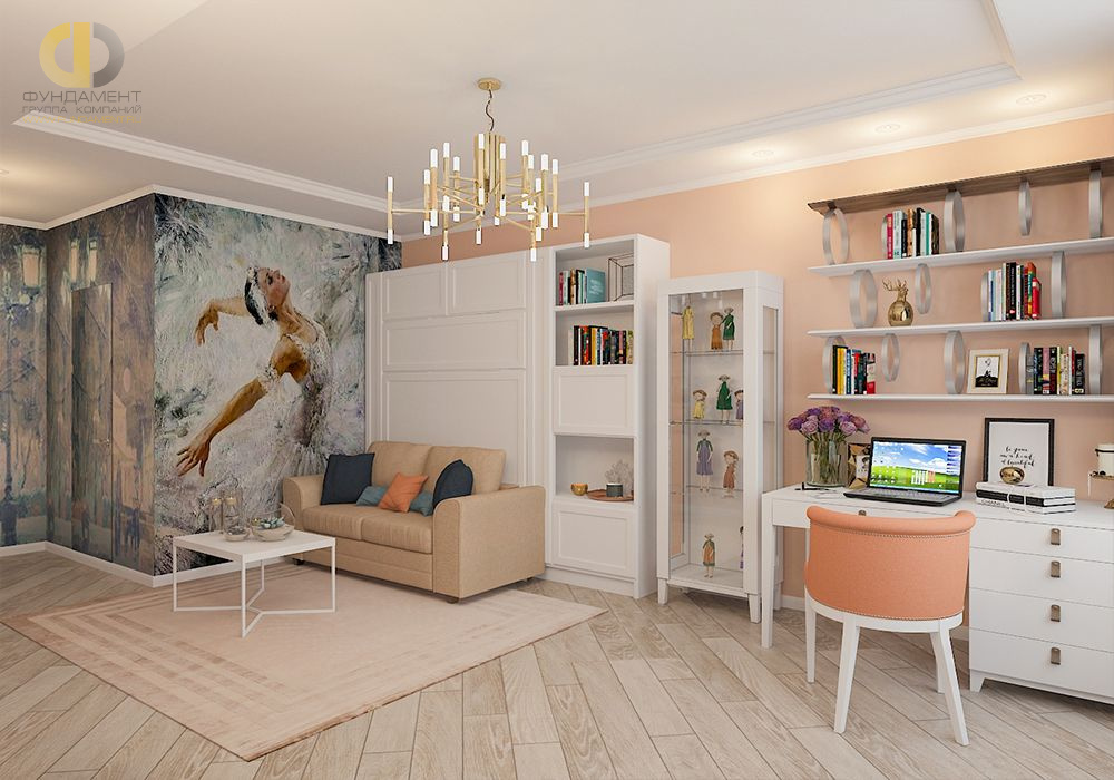 Дизайн интерьера детской в 4-комнатной квартире 136 кв. м в стиле неоклассика 21