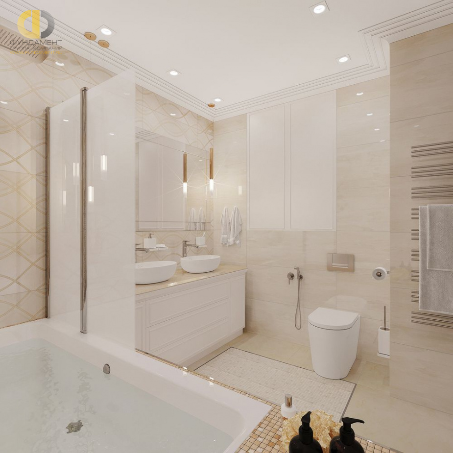 Дизайн интерьера ванной в доме 171 кв.м в стиле современная классика19