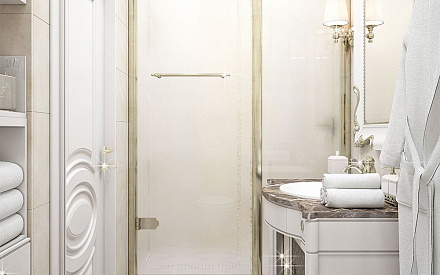 Дизайн интерьера ванной в шестикомнатной квартиры 185 кв.м в стиле неоклассика с элементами ар-деко 18